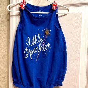 Cat & Jack “Little Sparkler” Blue Baby Girl Romper Size 18 Months.